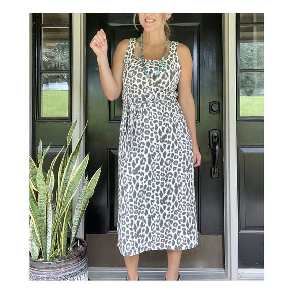 Leopard Midi Tank Dress - Picture 1 of 3